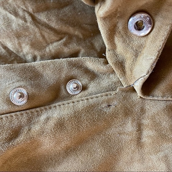 BA&SH Liam Belted Goat Suede Button Fly Shorts Camel Brown Size 1 US S/4 - Picture 12 of 15